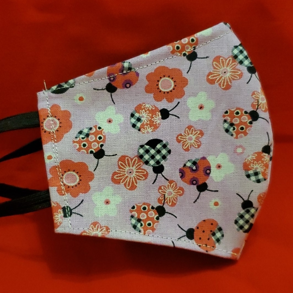 Ladybugs pink face mask